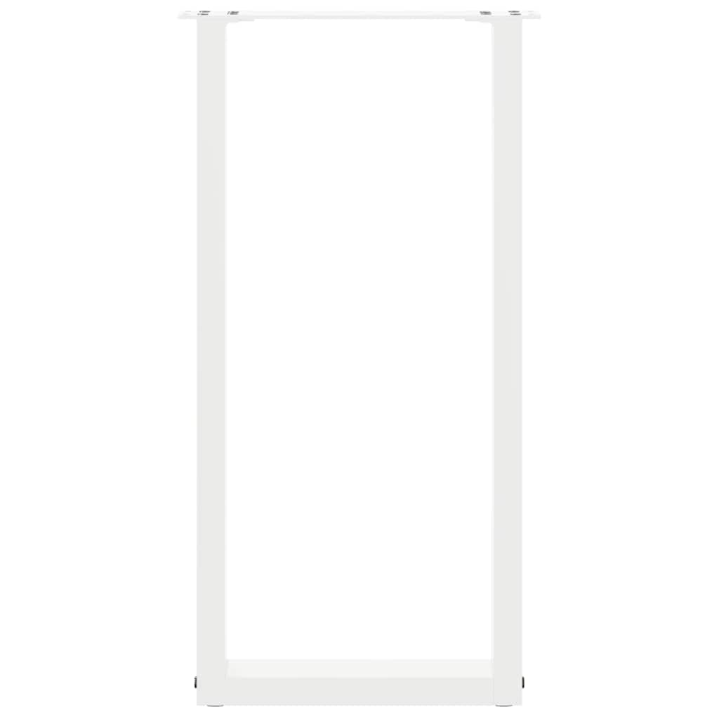 vidaXL Patas para consola en forma de U (2 unidades), color blanco, 28 x (72-73) cm, acero - Image 5