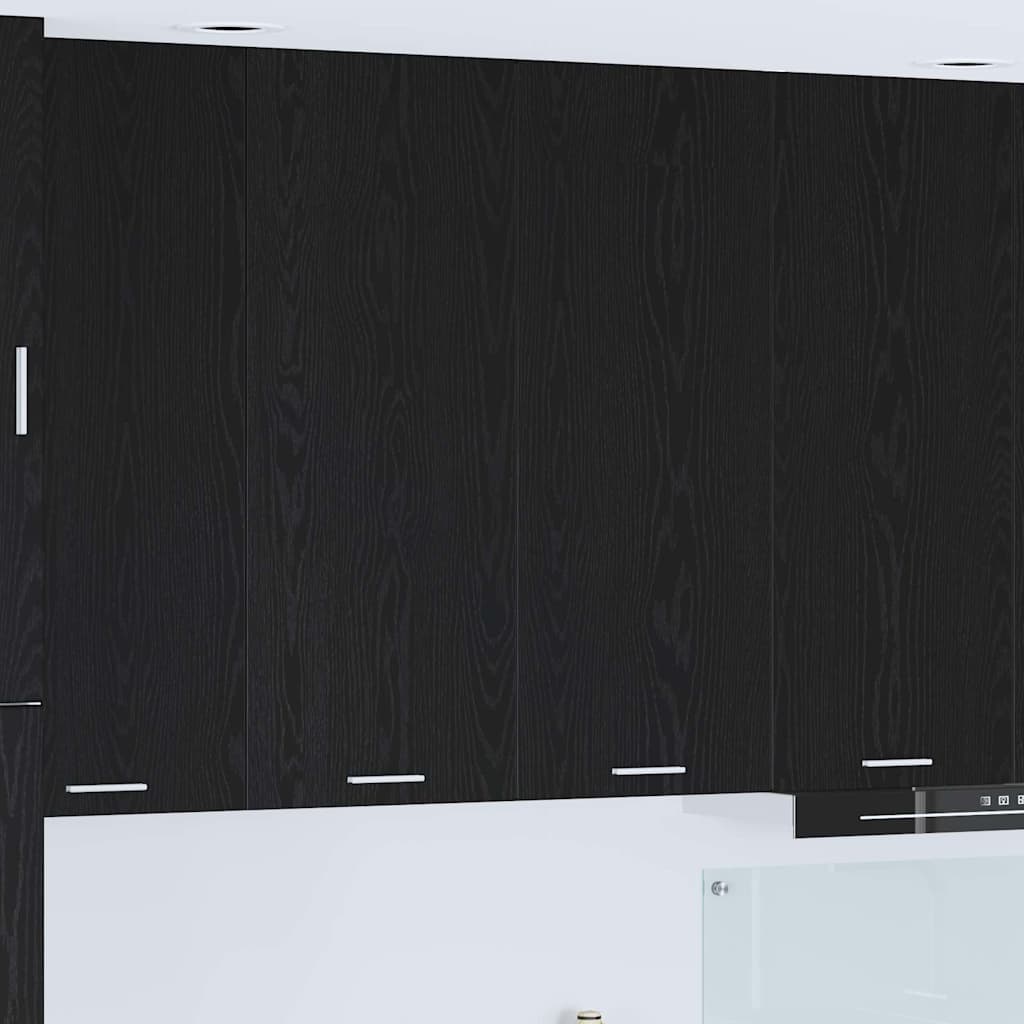 vidaXL Mueble colgante con puerta Riga Roble Negro 80 x 31 x 100 cm