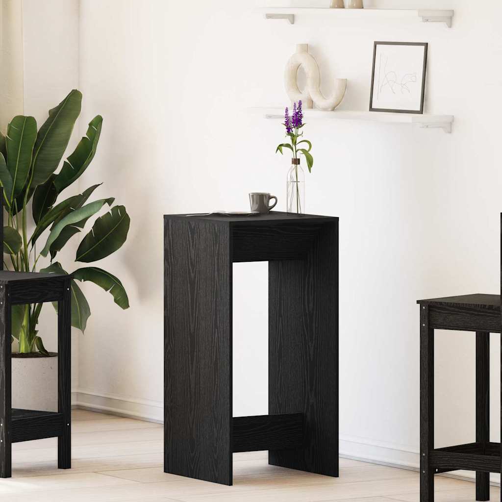 vidaXL Mesa de Bar Roble Negro 51 x 50 x 103.5 cm Madera contrachapada