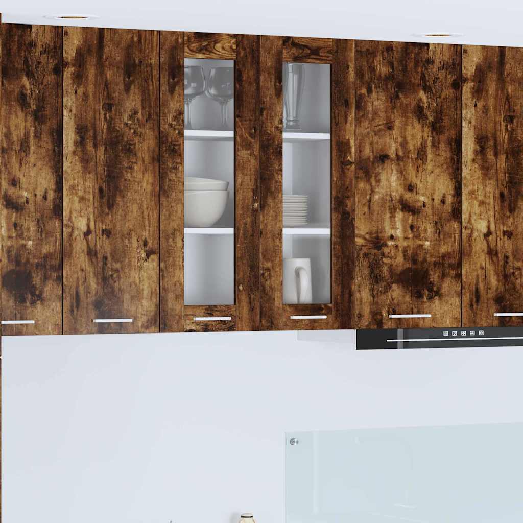 vidaXL Mueble colgante con puerta Riga Roble ahumado 60 x 31 x 80 cm