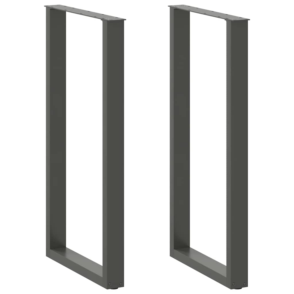 vidaXL Patas para mesa de bar en forma de U (2 unidades), antracita, 60 x (110-111) cm, acero