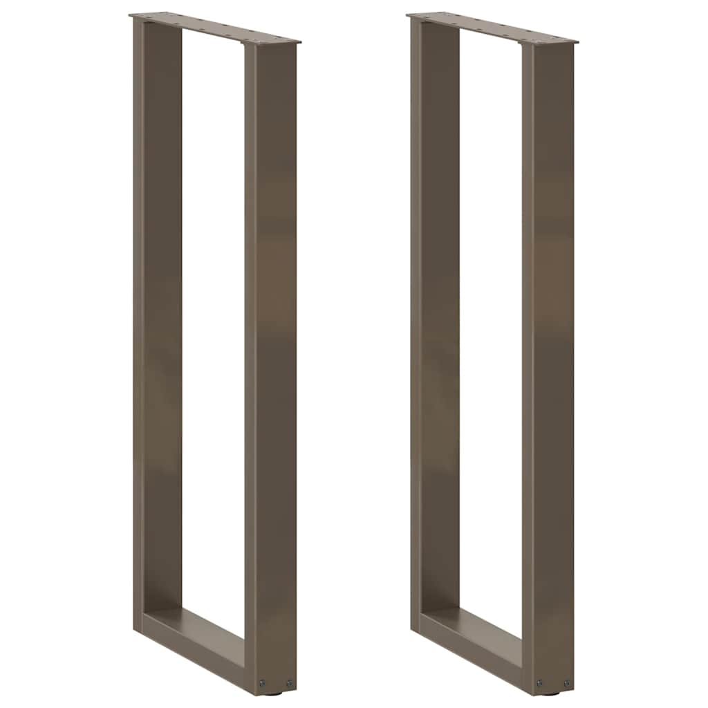 vidaXL Patas para mesa de bar en forma de U (2 unidades, acero natural, 40 x 110-111 cm)