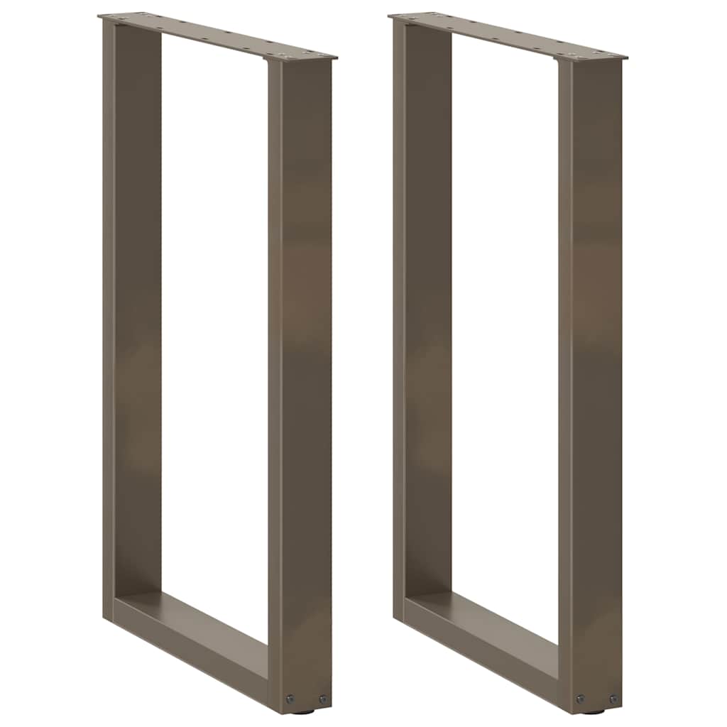 vidaXL Patas para mesa de bar en forma de U (2 unidades, acero natural, 60 x 90-91 cm)