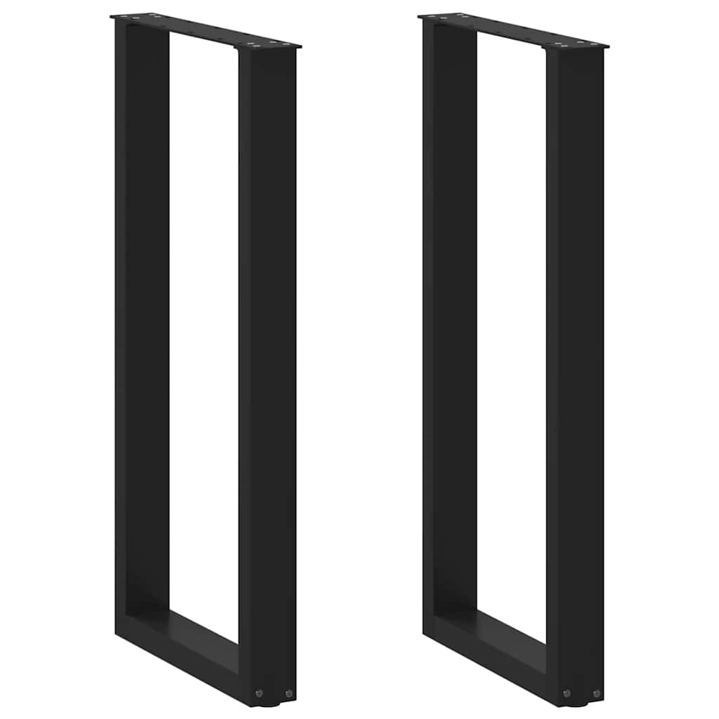 vidaXL Patas para mesa de bar en forma de U (2 unidades), color negro, 50 x 100-101 cm, acero