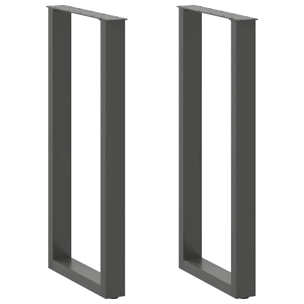 vidaXL Patas para mesa de bar en forma de U (2 unidades), antracita, 50 x (100-101) cm, acero