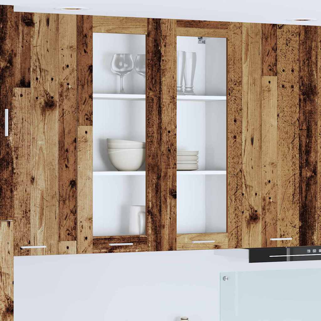 vidaXL Mueble colgante con puerta Riga Madera Vieja 80 x 31 x 100 cm