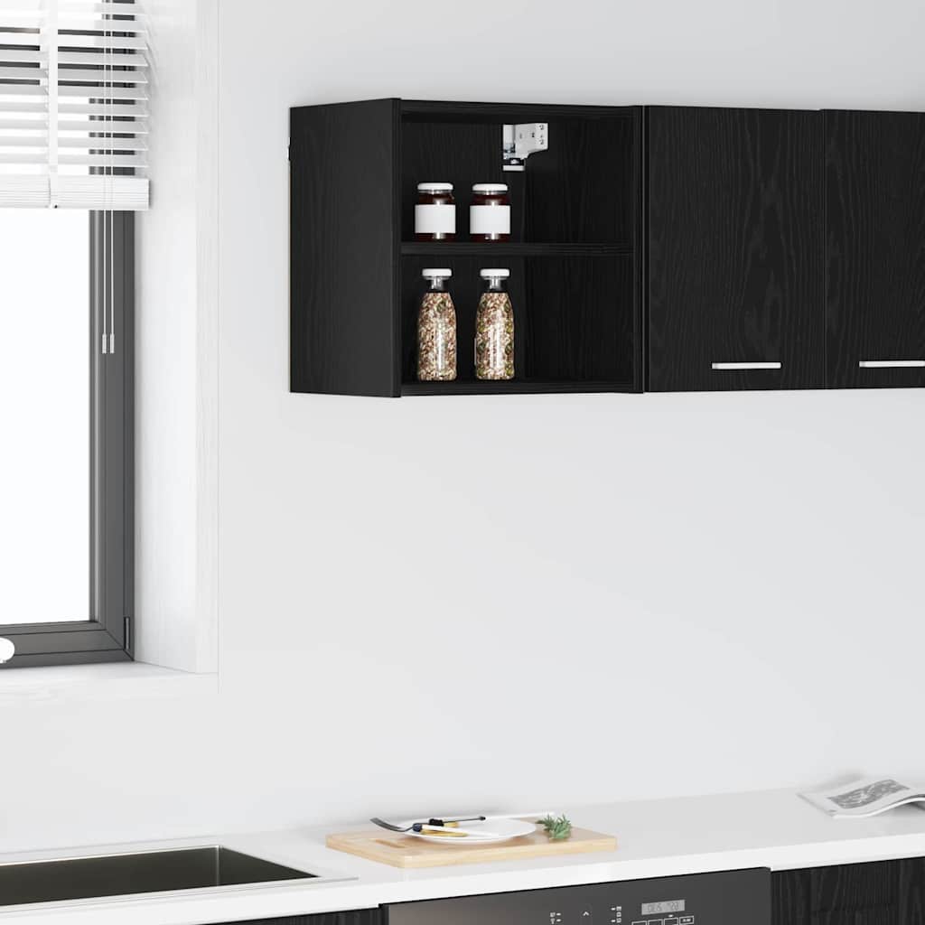 vidaXL Mueble colgante Riga Roble Negro 40 x 29,5 x 40 cm
