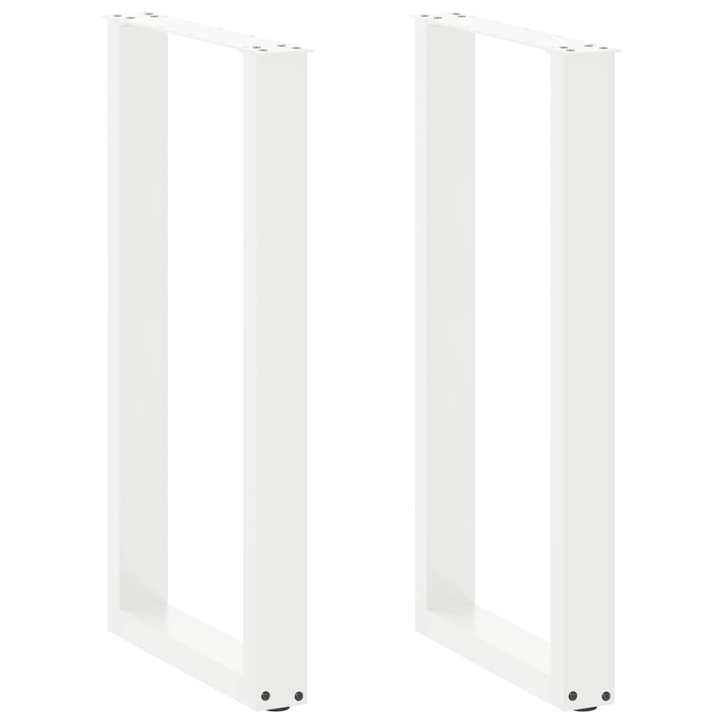 vidaXL Patas para mesa de bar en forma de U (2 unidades), color blanco, 40 x (90-91) cm, acero