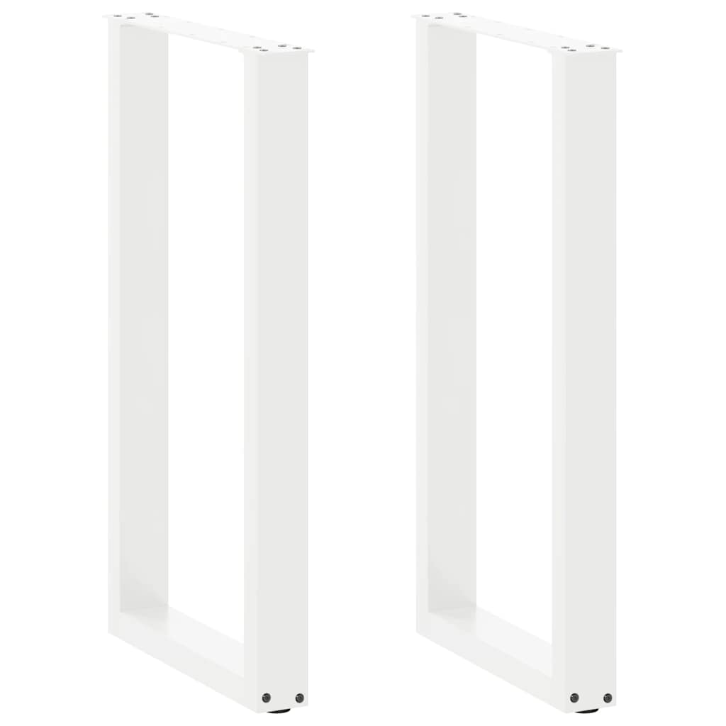 vidaXL Patas para mesa de bar en forma de U (2 unidades), color blanco, 50 x (90-91) cm, acero