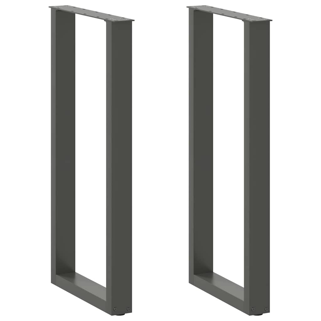 vidaXL Patas para mesa de bar en forma de U (2 unidades), antracita, 40 x (100-101) cm, acero