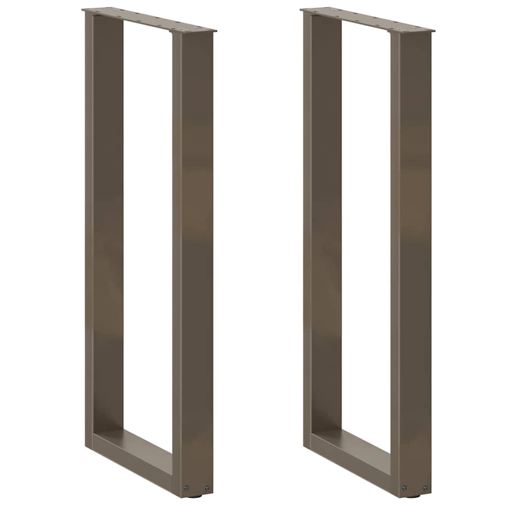 vidaXL Patas para mesa de bar en forma de U (2 unidades, acero natural, 50 x 100-101 cm)