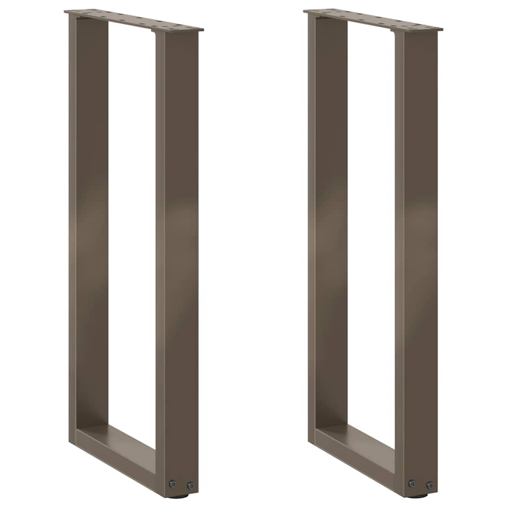 vidaXL Patas para consola en forma de U (2 unidades, acero natural, 38 x 72-73 cm)