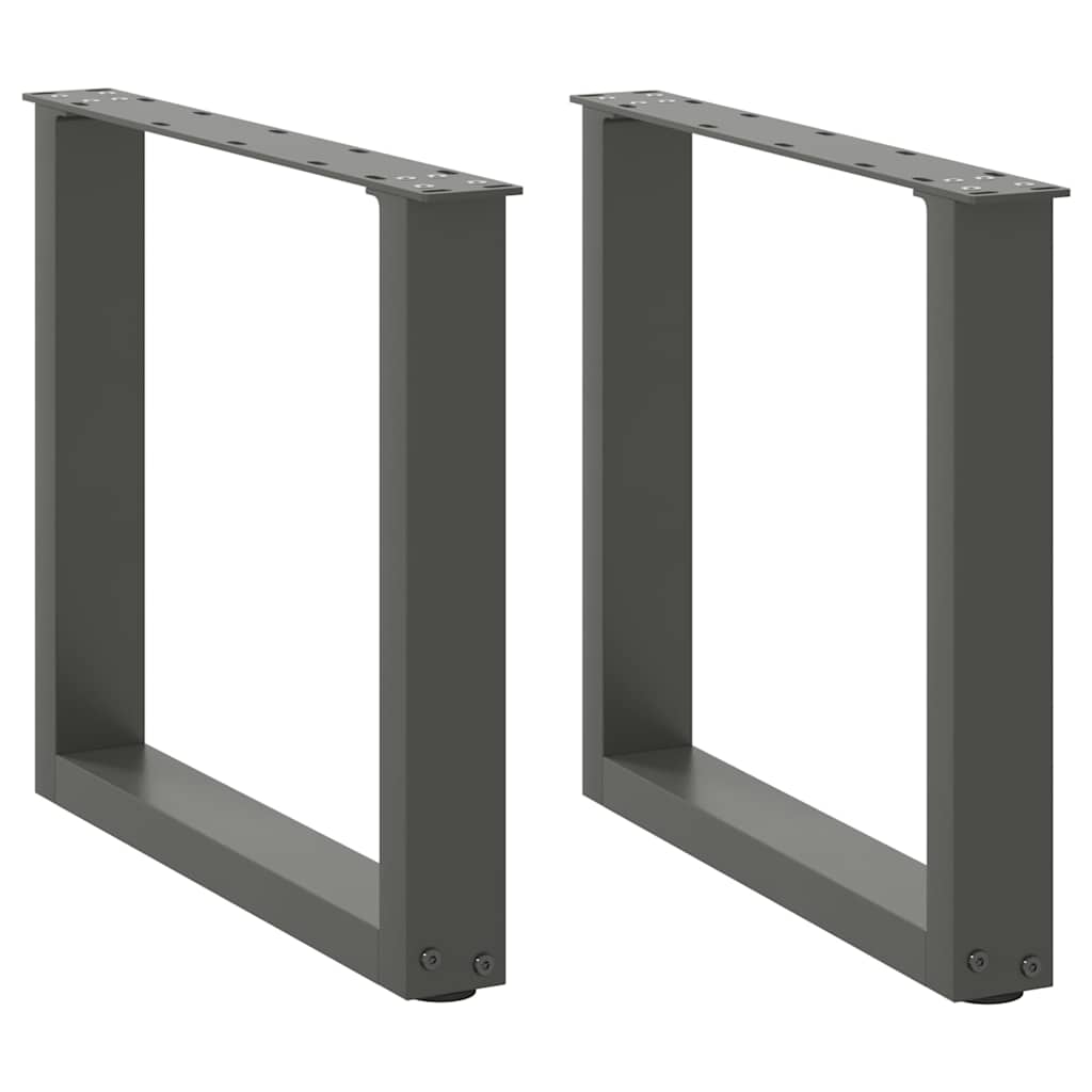 vidaXL Patas para mesa de centro en forma de U (2 unidades), antracita, 50 x (42-43) cm, acero