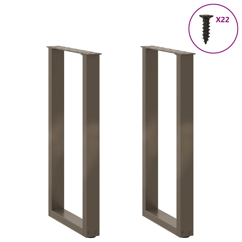 vidaXL Patas para consola en forma de U (2 unidades, acero natural, 38 x 72-73 cm) - Image 3