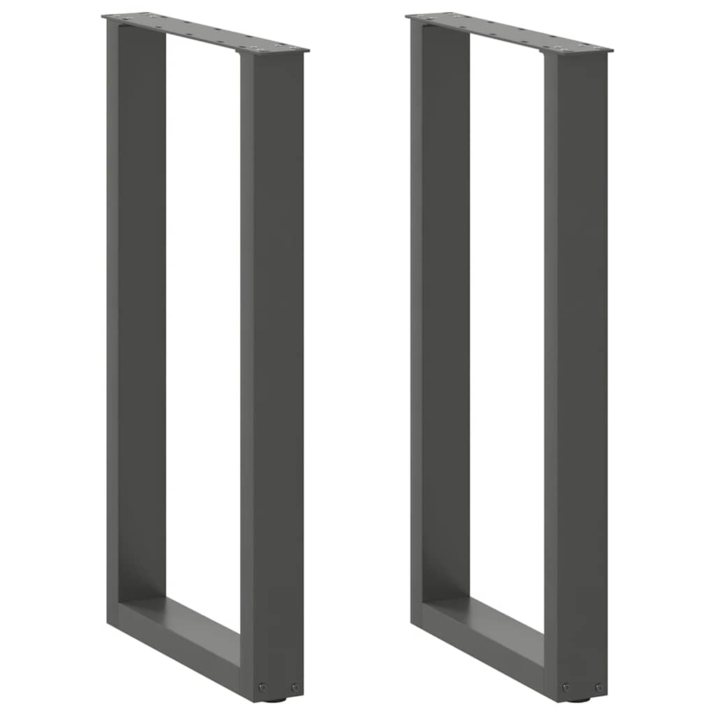 vidaXL Patas para mesa de bar en forma de U (2 unidades), antracita, 40 x (90-91) cm, acero