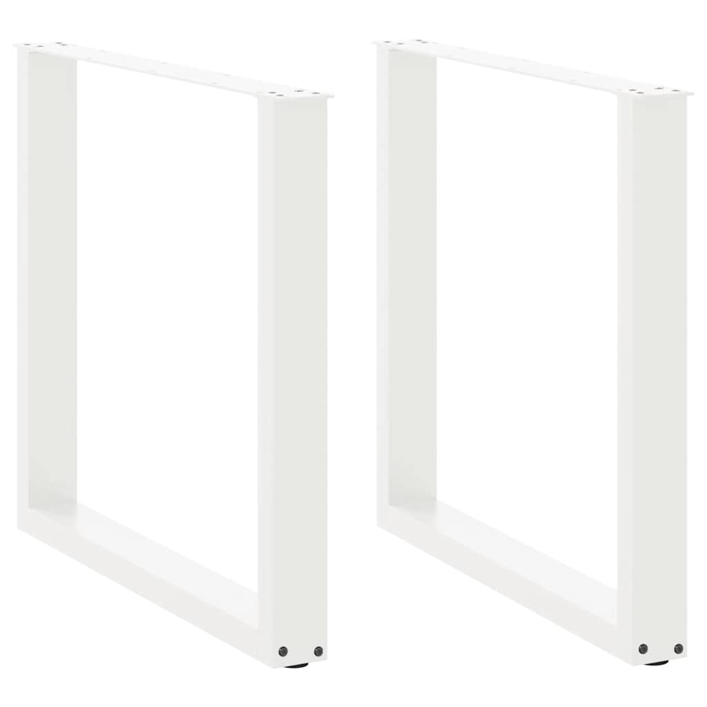 vidaXL Patas para mesa de comedor en forma de U (2 unidades), color blanco, 80 x (72-73) cm, acero