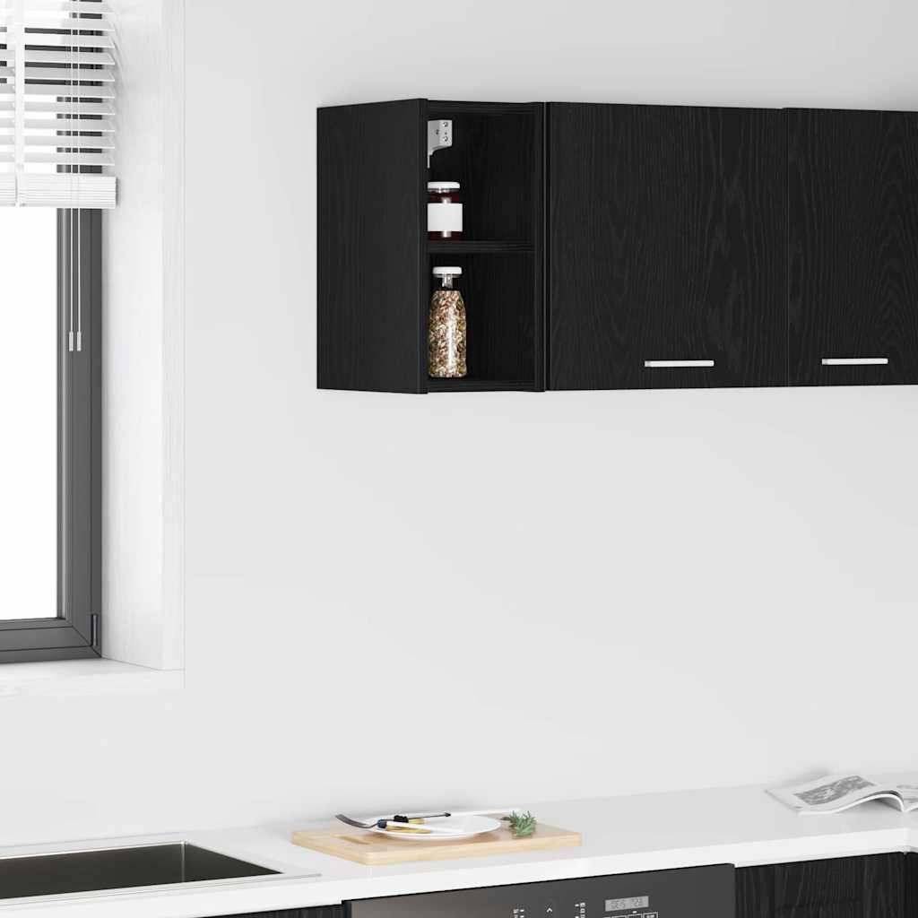 vidaXL Mueble colgante Riga Roble Negro 20 x 29,5 x 40 cm