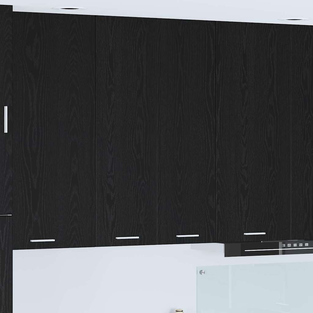 vidaXL Mueble colgante con puerta Riga Roble Negro 60 x 31 x 100 cm