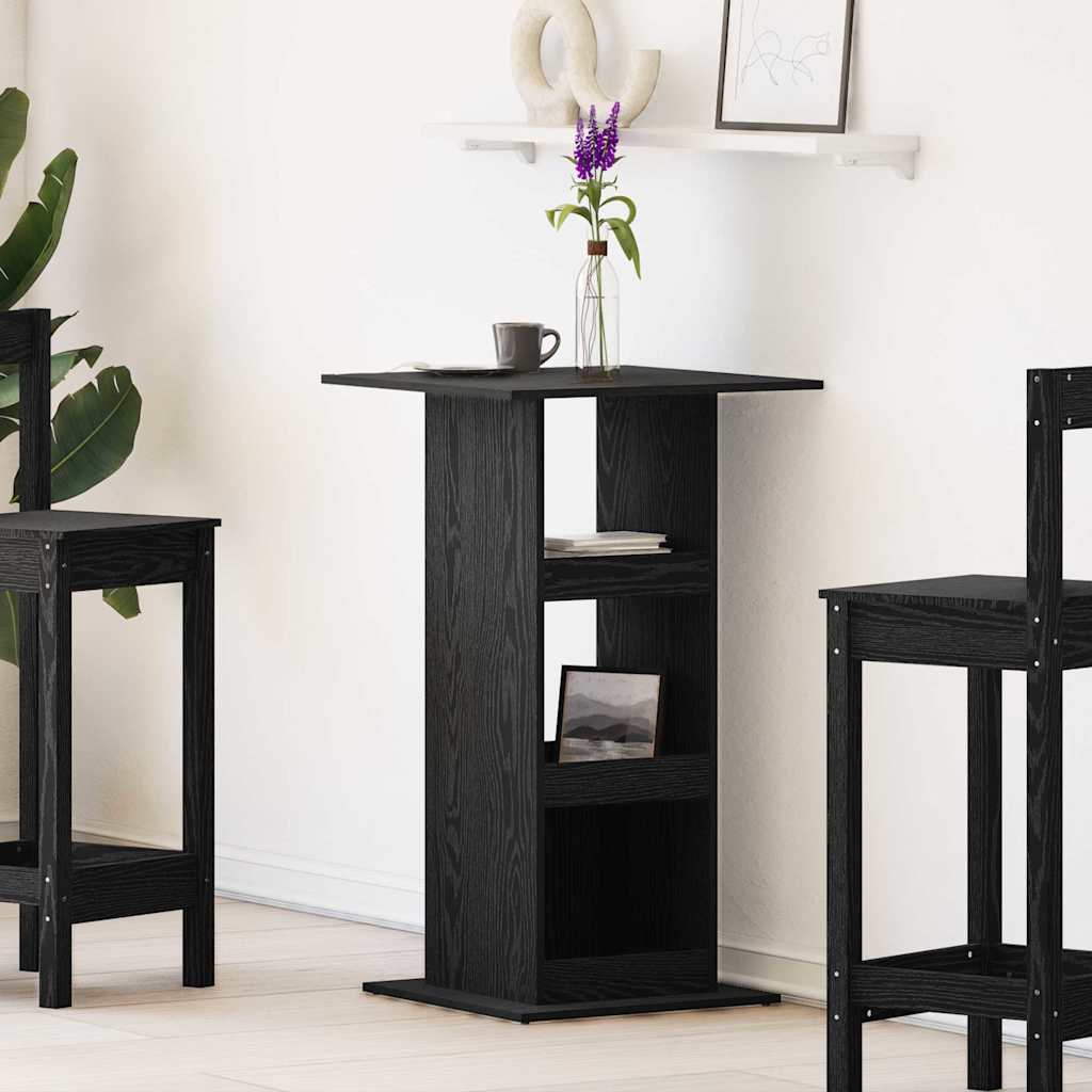 vidaXL Mesa de Bar Roble Negro 60 x 60 x 100 cm Madera contrachapada