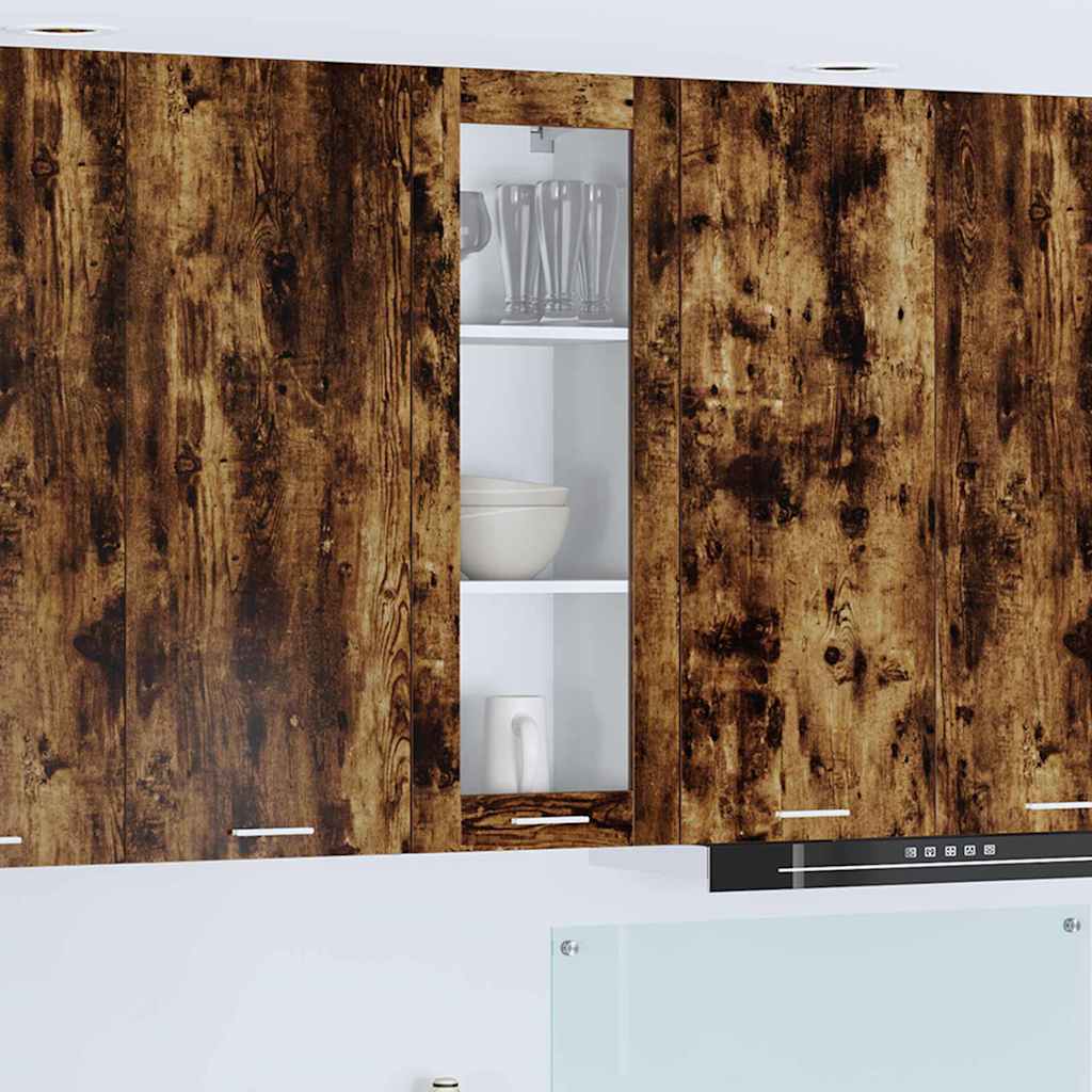 vidaXL Mueble colgante con puerta Riga Roble ahumado 40 x 31 x 100 cm