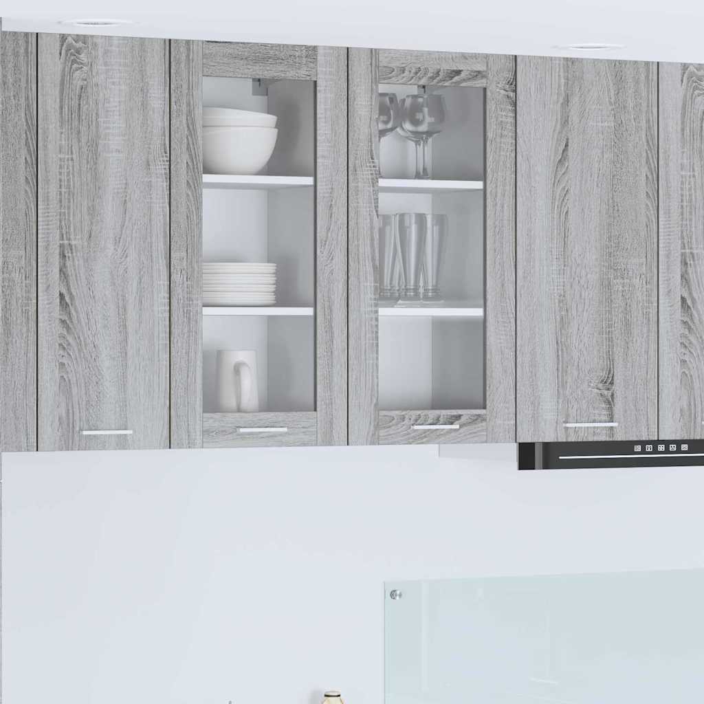 vidaXL Mueble colgante Riga 2 pcs Gris Sonoma 40 x 31 x 80 cm