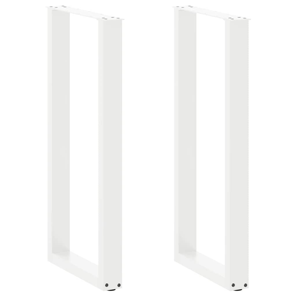 vidaXL Patas para mesa de bar en forma de U (2 unidades), color blanco, 40 x 100-101 cm, acero