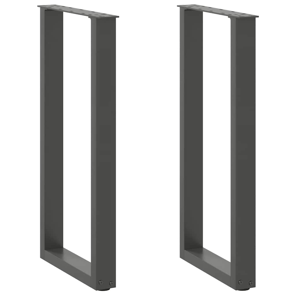 vidaXL Patas para consola en forma de U (2 unidades), antracita, 28 x (72-73) cm, acero
