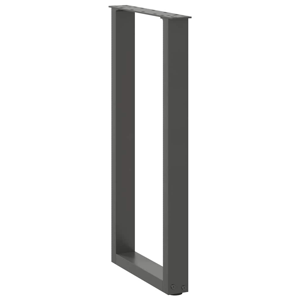 vidaXL Patas para consola en forma de U (2 unidades), antracita, 28 x (72-73) cm, acero - Image 4