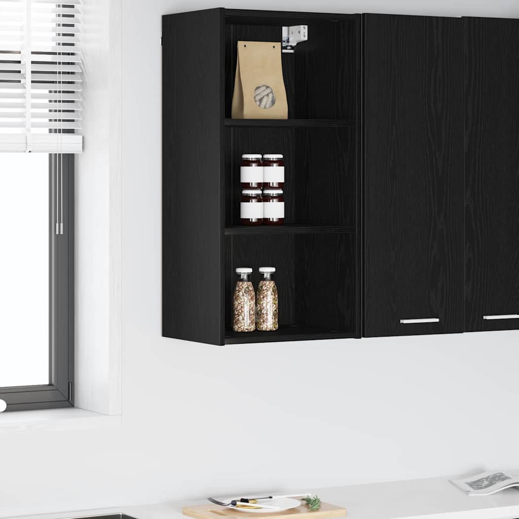 vidaXL Mueble colgante Riga Roble Negro 40 x 29,5 x 80 cm