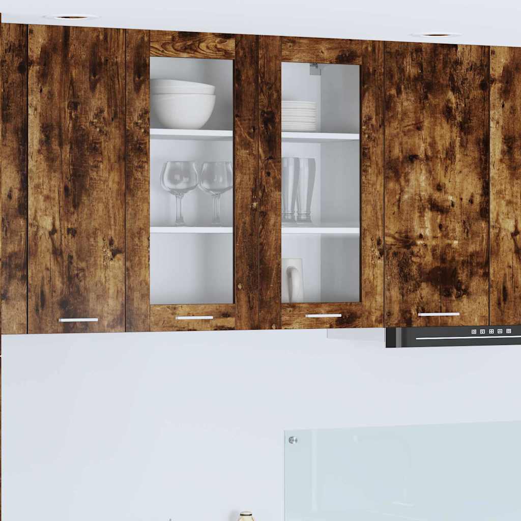 vidaXL Mueble colgante con puerta Riga Roble ahumado 80 x 31 x 80 cm