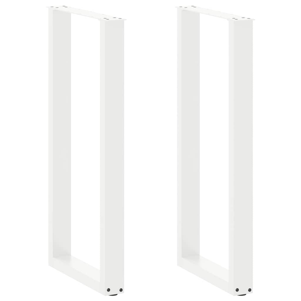vidaXL Patas para mesa de bar en forma de U (2 unidades), color blanco, 50 x 100-101 cm, acero