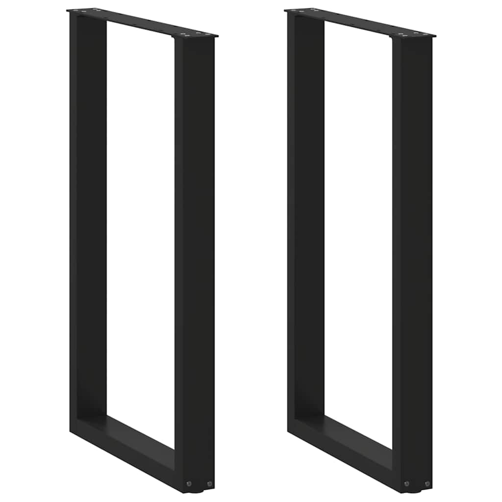 vidaXL Patas para mesa de bar en forma de U (2 unidades), color negro, 60 x 100-101 cm, acero