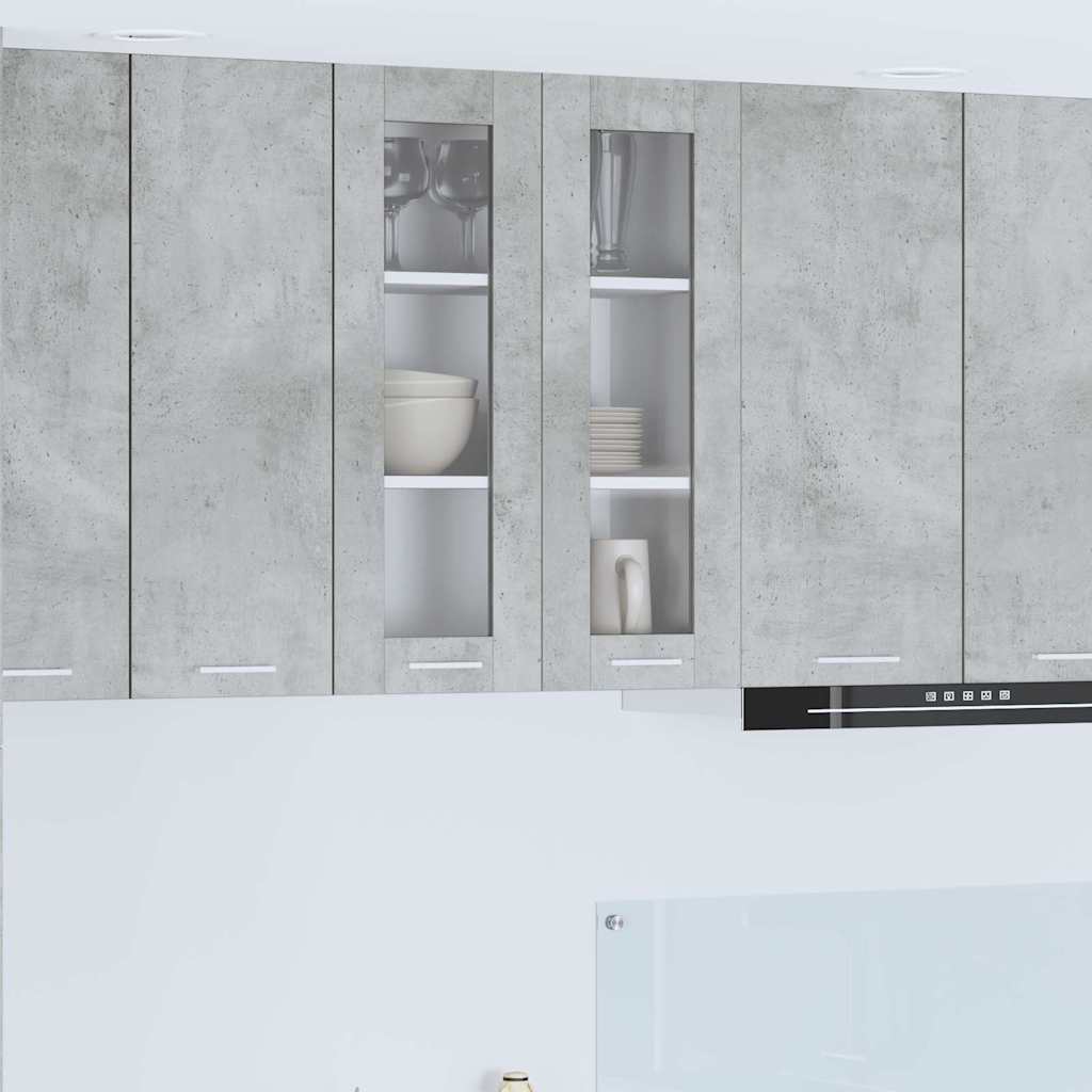 vidaXL Mueble colgante con puerta Riga Gris Concreto 60 x 31 x 80 cm