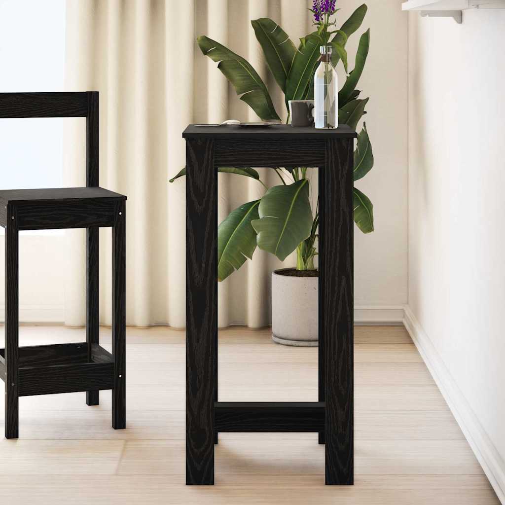 vidaXL Mesa de Bar Roble Negro 51 x 50 x 103.5 cm Madera contrachapada