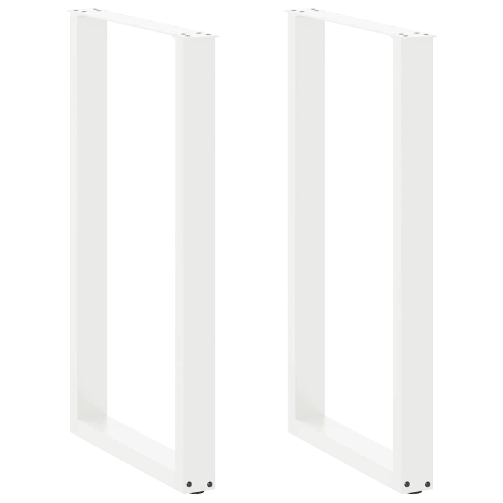 vidaXL Patas para mesa de bar en forma de U (2 unidades), color blanco, 60 x 100-101 cm, acero