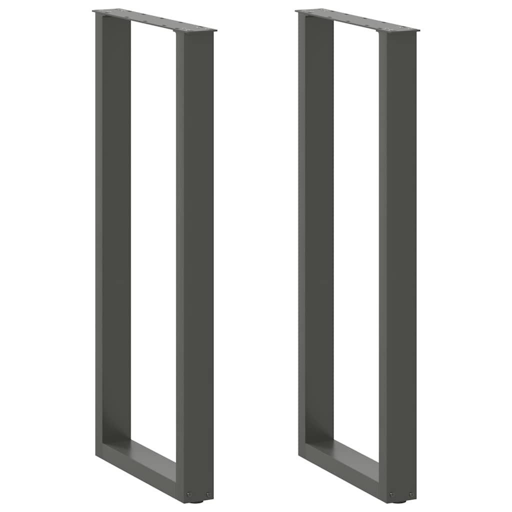 vidaXL Patas para mesa de bar en forma de U (2 unidades), antracita, 50 x (110-111) cm, acero