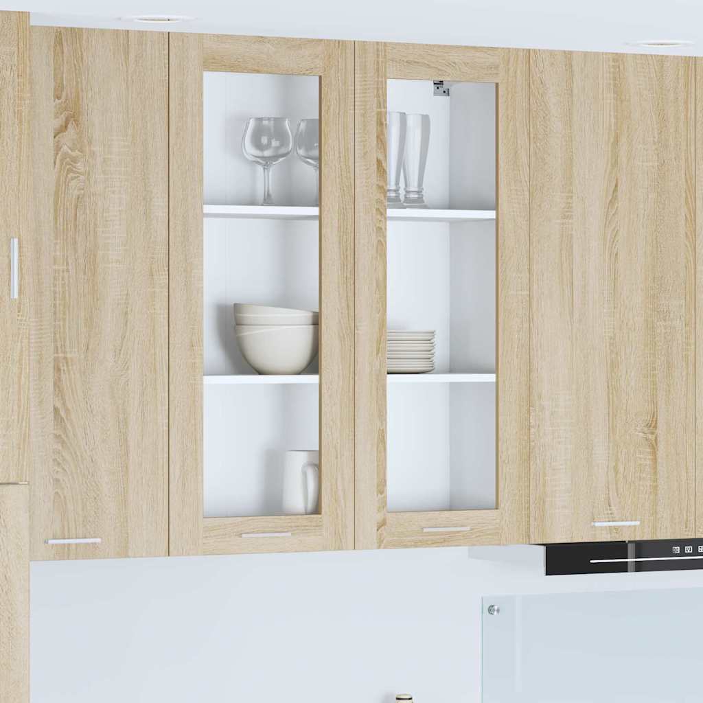 vidaXL Mueble colgante con puerta Riga Roble Sonoma 80 x 31 x 100 cm