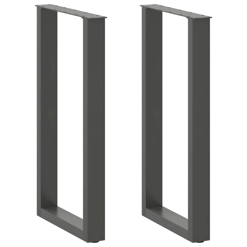vidaXL Patas para mesa de bar en forma de U (2 unidades), antracita, 50 x (90-91) cm, acero