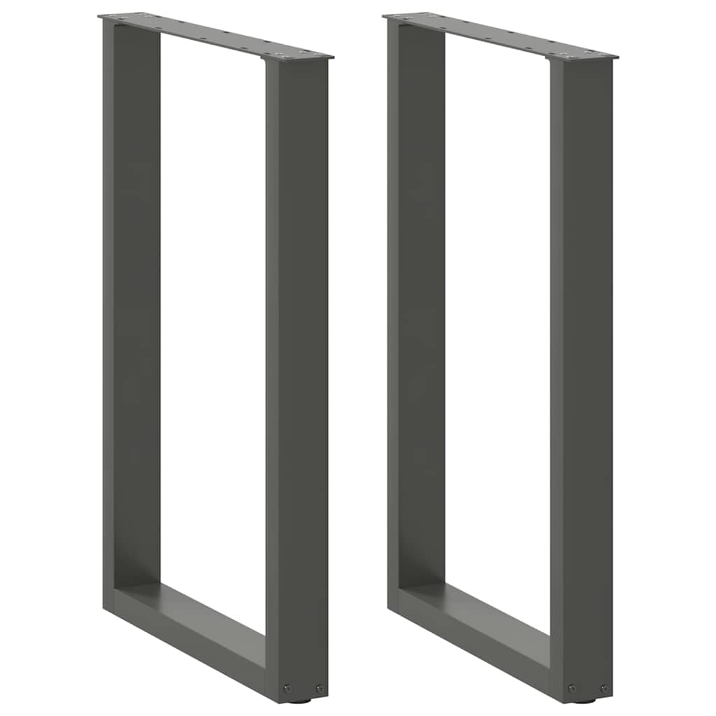 vidaXL Patas para mesa de bar en forma de U (2 unidades), antracita, 60 x (90-91) cm, acero