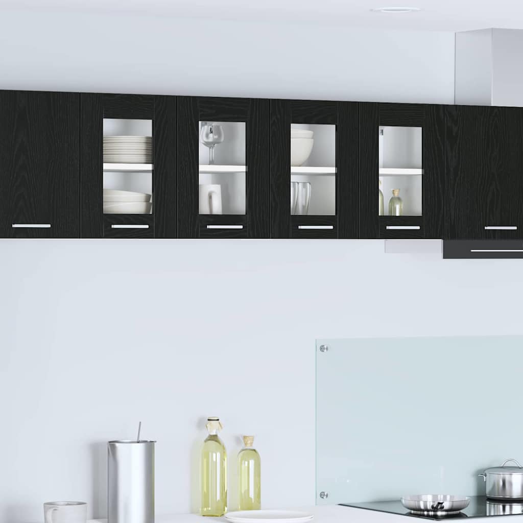 vidaXL Mueble colgante Riga 2 pcs Roble Negro 60 x 31 x 40 cm