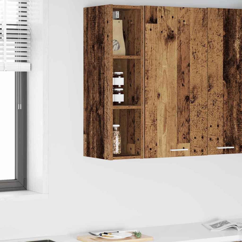 vidaXL Mueble colgante con estante Riga Madera Vieja 20 x 29,5 x 80 cm