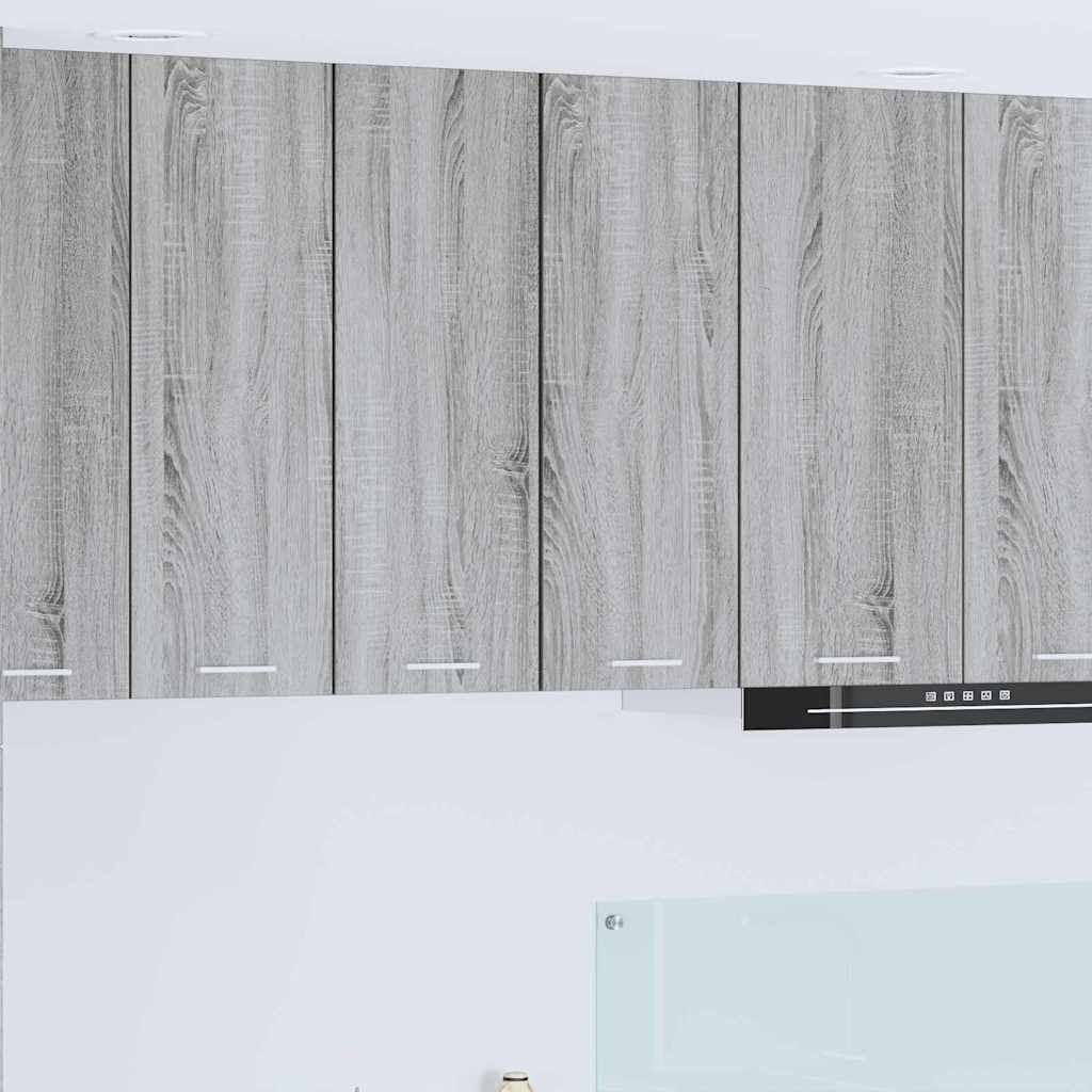 vidaXL Mueble colgante Riga 2 pcs Gris Sonoma y 30 x 31 x 80 cm