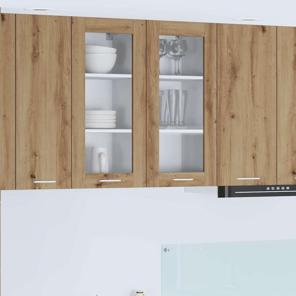 vidaXL Mueble colgante Riga 2 pcs Roble artesanal 40 x 31 x 80 cm