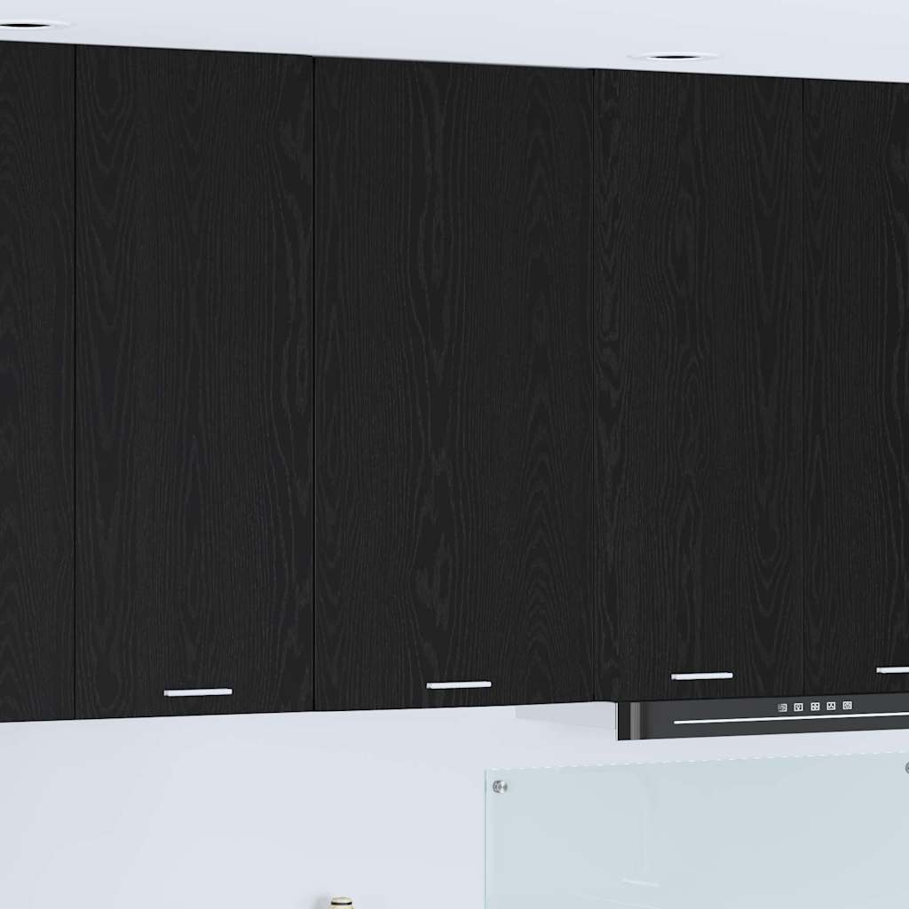 vidaXL Mueble colgante con puerta Riga Roble Negro y 50 x 31 x 100 cm