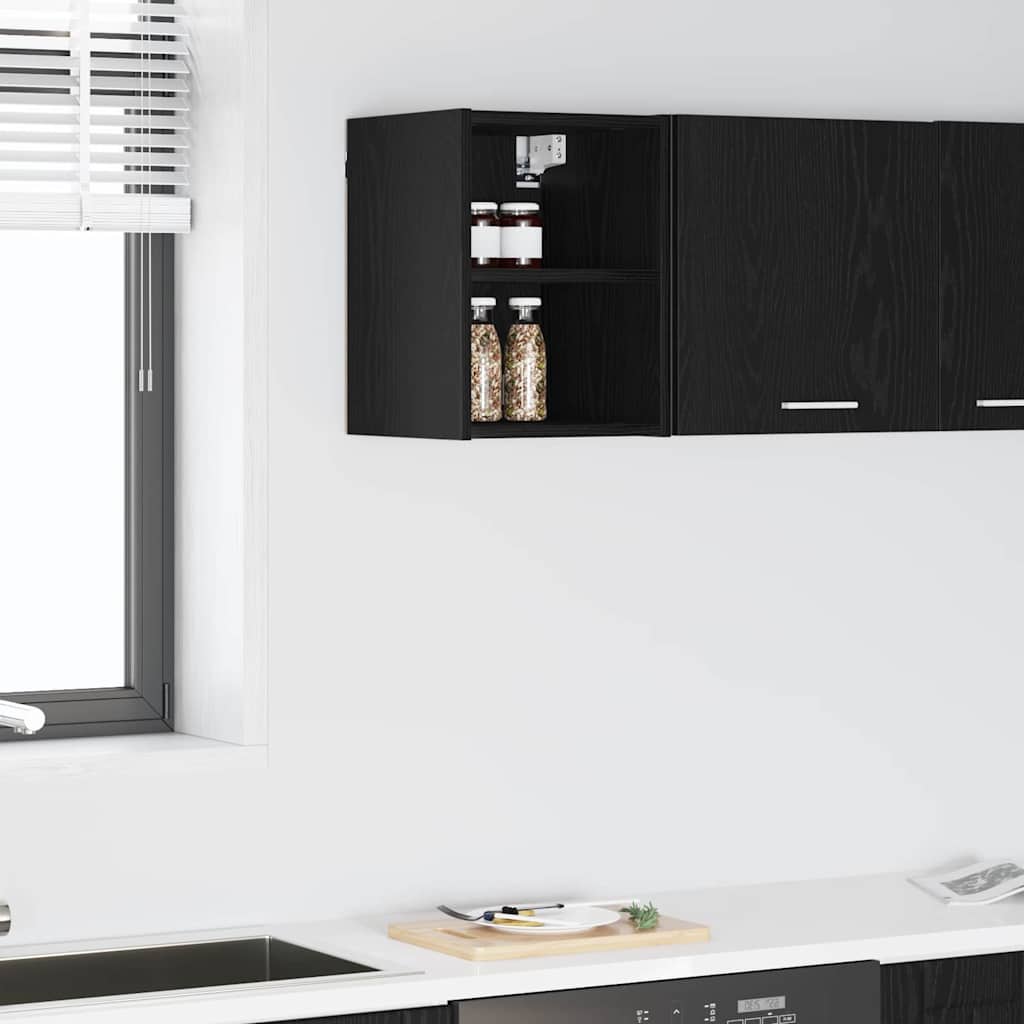vidaXL Mueble colgante Riga Roble Negro 30 x 29,5 x 40 cm