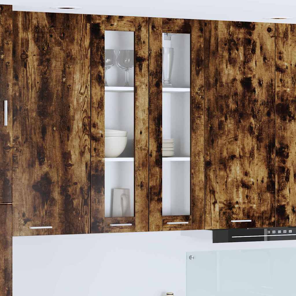 vidaXL Mueble colgante con puerta Riga Roble ahumado 60 x 31 x 100 cm