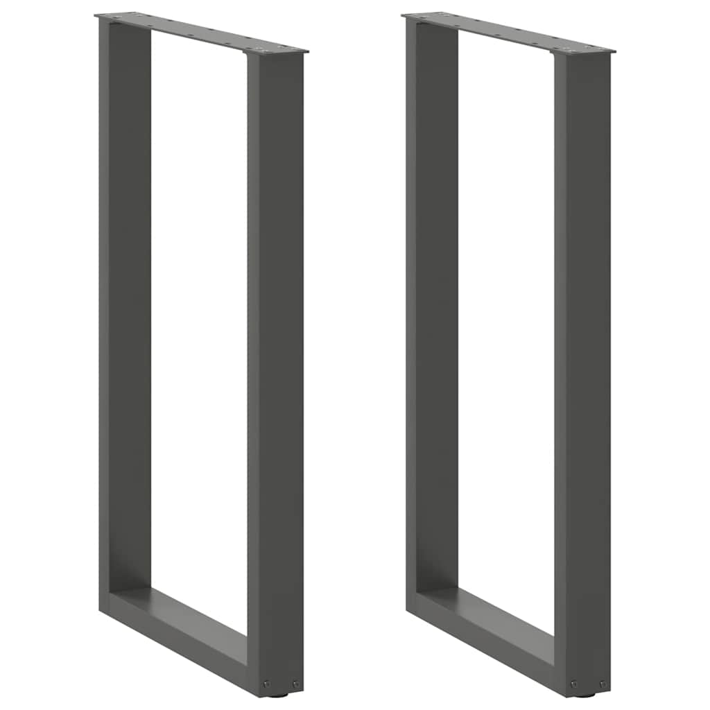 vidaXL Patas para mesa de bar en forma de U (2 unidades), antracita, 60 x (100-101) cm, acero