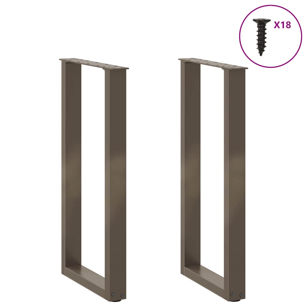 vidaXL Patas para consola en forma de U (2 unidades, acero natural, 28 x 72-73 cm) - Image 3