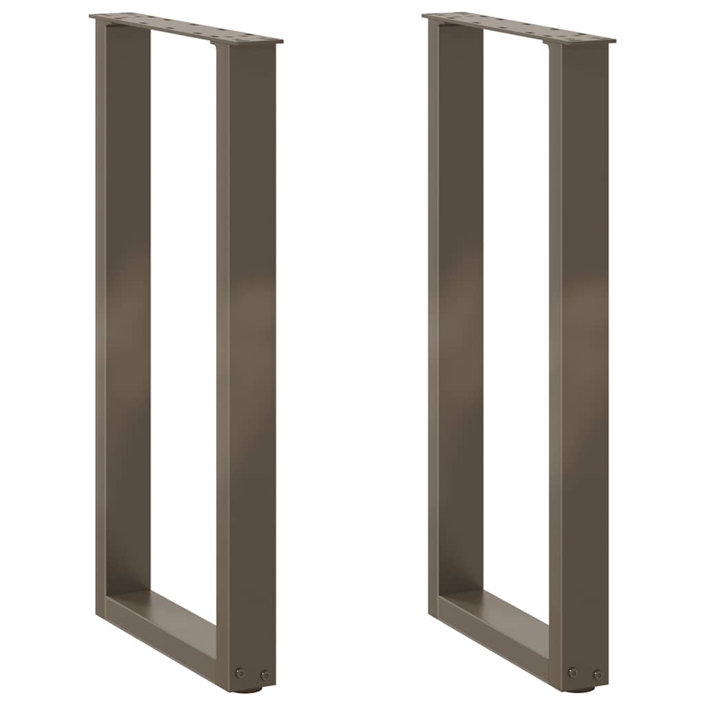 vidaXL Patas para consola en forma de U (2 unidades, acero natural, 28 x 72-73 cm)