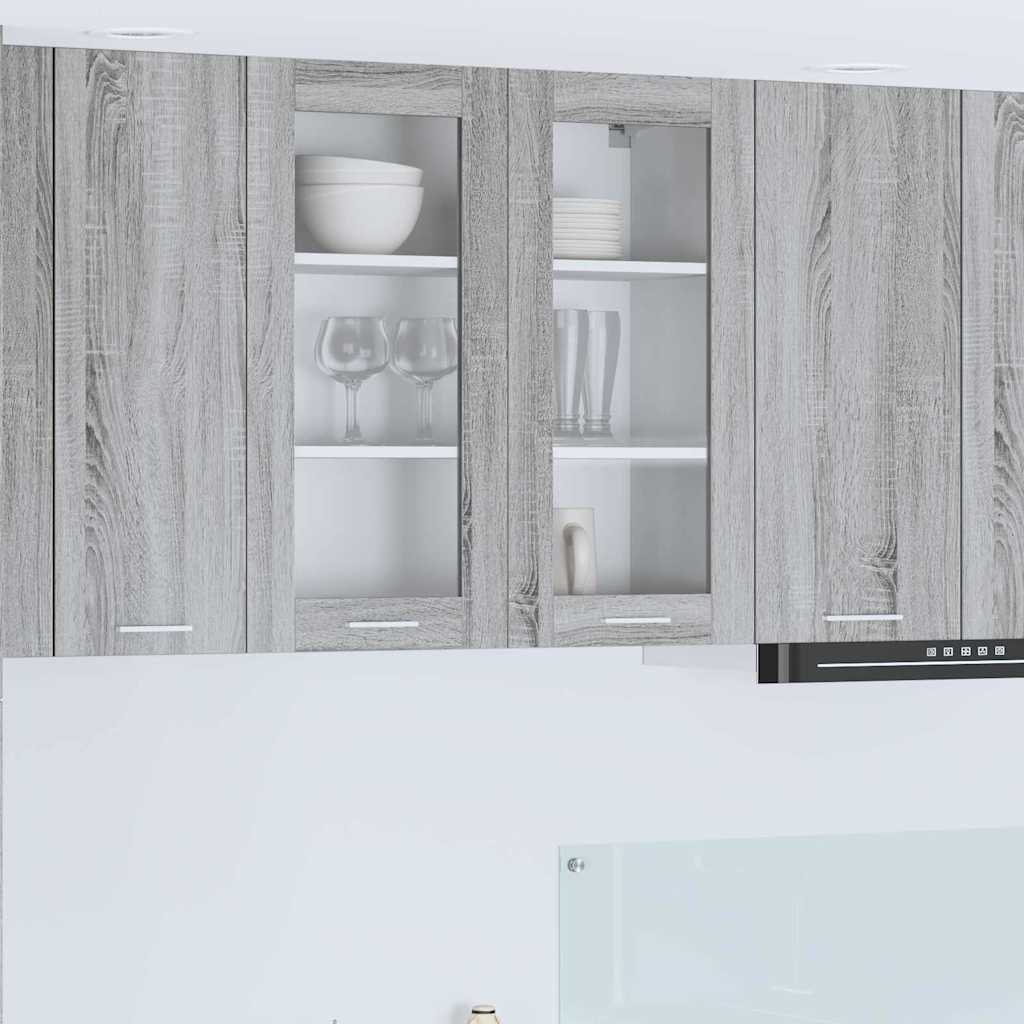 vidaXL Mueble colgante con puerta Riga Gris Sonoma 80 x 31 x 80 cm